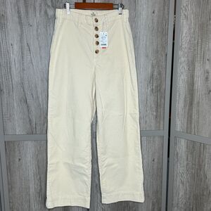 Marine Layer Corduroy Pants Wide Leg Ivory Color NWT